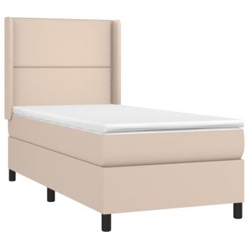 Boxspringbett mit Matratze Cappuccino-Braun 80x200cm Kunstleder