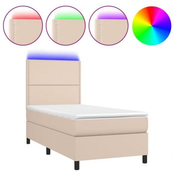 Boxspringbett mit Matratze & LED Cappuccino-Braun 80x200cm