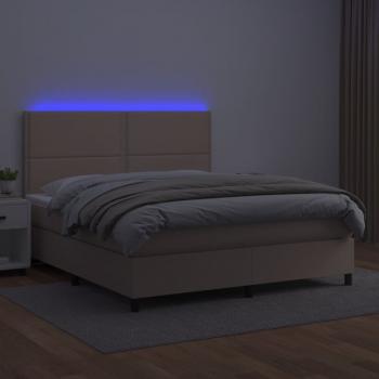 Boxspringbett mit Matratze & LED Cappuccino-Braun 160x200cm