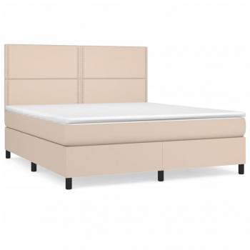 Boxspringbett Matratze Cappuccino-Braun 160x200 cm Kunstleder