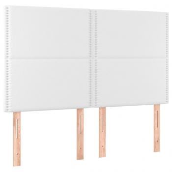 LED Kopfteil Weiß 144x5x118/128 cm Kunstleder