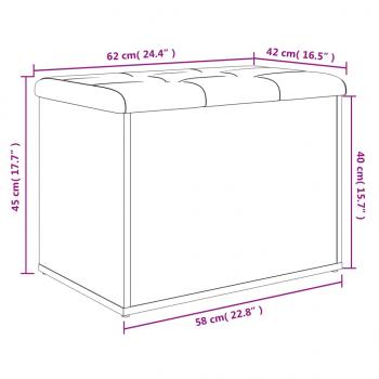 Sitzbank mit Stauraum Schwarz 62x42x45 cm Holzwerkstoff