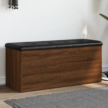 ARDEBO.de - Sitzbank mit Stauraum Braun Eiche 102x42x45 cm Holzwerkstoff