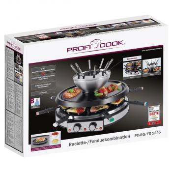 ProfiCook Raclette-/Fonduekombination PC-RG/FD 1245, 1900 W, Edelstahl