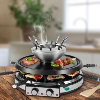 ProfiCook Raclette-/Fonduekombination PC-RG/FD 1245, 1900 W, Edelstahl