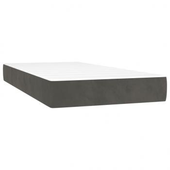 Boxspringbett mit Matratze & LED Dunkelgrau 90x200 cm Samt