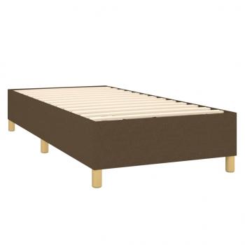 Boxspringbett mit Matratze & LED Dunkelbraun 90x190 cm Stoff