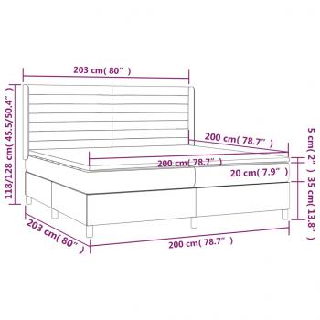 Boxspringbett mit Matratze & LED Blau 200x200 cm Stoff