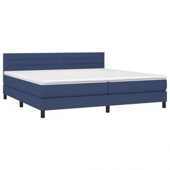 Boxspringbett mit Matratze Blau 200x200 cm Stoff