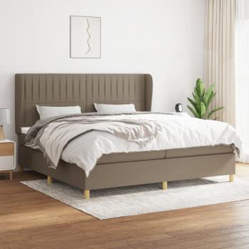 ARDEBO.de - Boxspringbett mit Matratze Taupe 200x200 cm Stoff