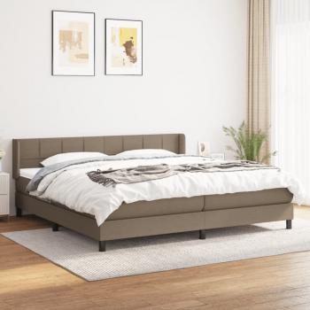 ARDEBO.de - Boxspringbett mit Matratze Taupe 200x200 cm Stoff