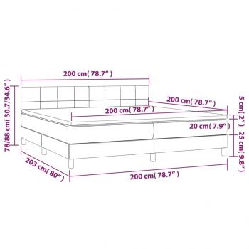 Boxspringbett mit Matratze Blau 200x200 cm Stoff