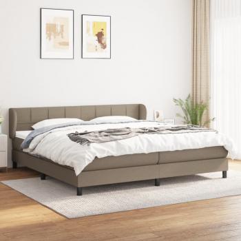 ARDEBO.de - Boxspringbett mit Matratze Taupe 200x200 cm Stoff