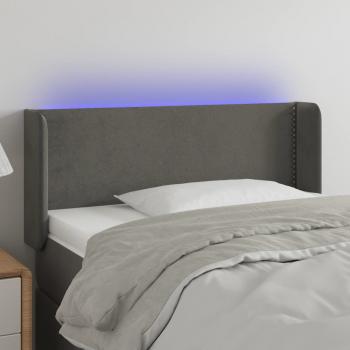 ARDEBO.de - LED Kopfteil Dunkelgrau 103x16x78/88 cm Samt