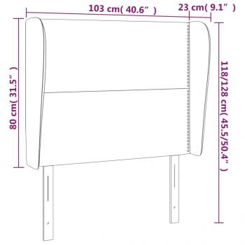 Kopfteil mit Ohren Creme 103x23x118/128 cm Stoff