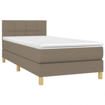 Boxspringbett mit Matratze & LED Taupe 80x200 cm Stoff