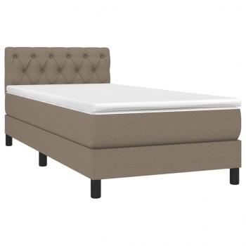 Boxspringbett mit Matratze & LED Taupe 80x200 cm Stoff