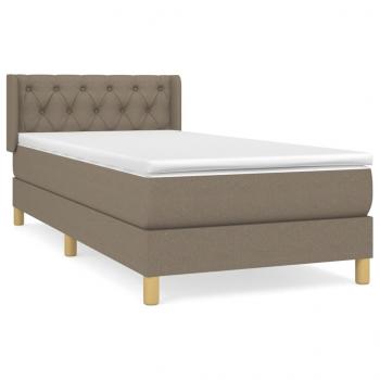 Boxspringbett mit Matratze Taupe 80x200 cm Stoff