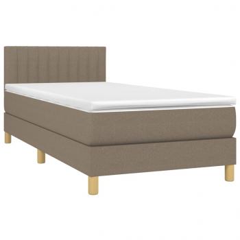 Boxspringbett mit Matratze & LED Taupe 80x200 cm Stoff