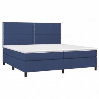 Boxspringbett mit Matratze & LED Blau 200x200 cm Stoff