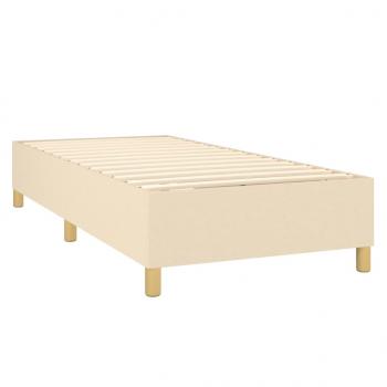 Boxspringbett mit Matratze & LED Creme 90x190 cm Stoff