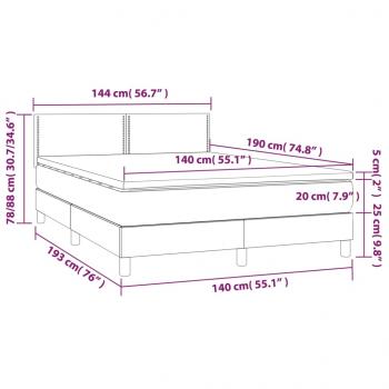 Boxspringbett mit Matratze Hellgrau 140x190 cm Samt