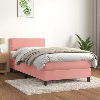 ARDEBO.de - Boxspringbett mit Matratze Rosa 90x200 cm Samt