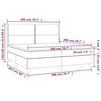 Boxspringbett mit Matratze Creme 200x200 cm Stoff