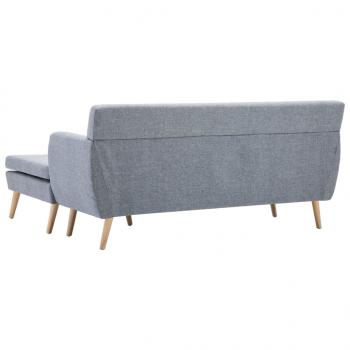 Sofa L-Form Stoff 171,5x138x81,5 cm Hellgrau