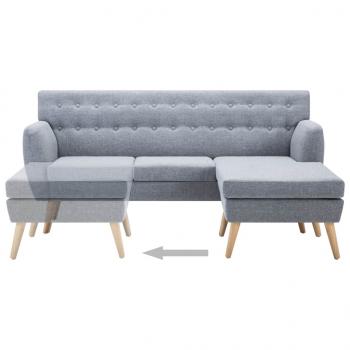 Sofa L-Form Stoff 171,5x138x81,5 cm Hellgrau