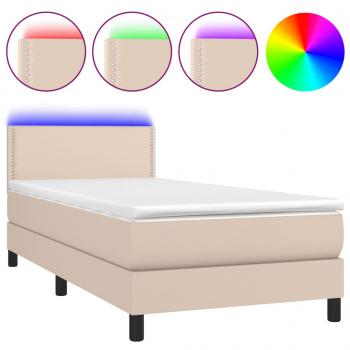 Boxspringbett mit Matratze & LED Cappuccino-Braun 80x200cm