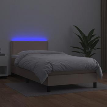 Boxspringbett mit Matratze & LED Cappuccino-Braun 80x200cm