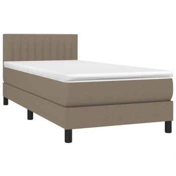 Boxspringbett mit Matratze & LED Taupe 90x190 cm Stoff