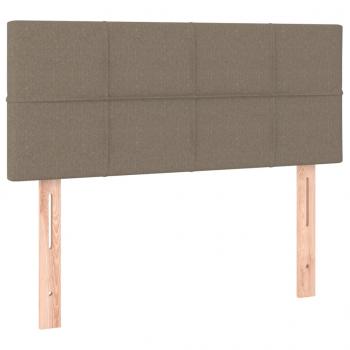 Boxspringbett mit Matratze & LED Taupe 90x190 cm Stoff