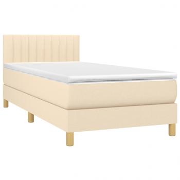 Boxspringbett mit Matratze & LED Creme 90x190 cm Stoff