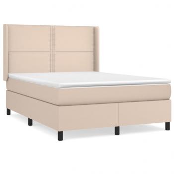 Boxspringbett Matratze Cappuccino-Braun 140x200cm Kunstleder