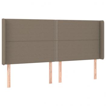 Boxspringbett mit Matratze & LED Taupe 200x200 cm Stoff