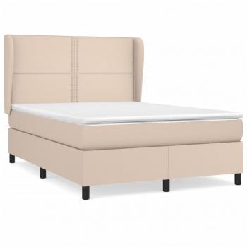 Boxspringbett Matratze Cappuccino-Braun 140x200cm Kunstleder