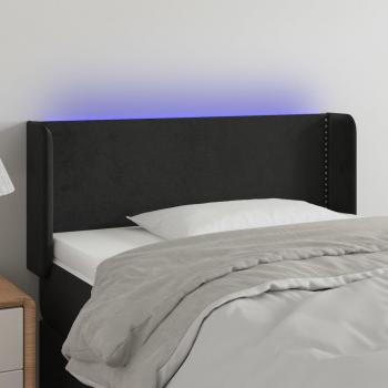 ARDEBO.de - LED Kopfteil Schwarz 93x16x78/88 cm Samt