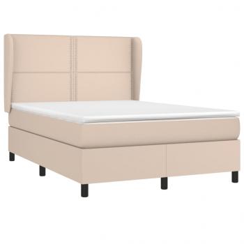 Boxspringbett Matratze Cappuccino-Braun 140x190cm Kunstleder