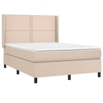 Boxspringbett Matratze Cappuccino-Braun 140x190cm Kunstleder