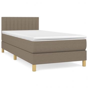 Boxspringbett mit Matratze Taupe 90x190 cm Stoff