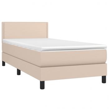 Boxspringbett mit Matratze Cappuccino-Braun 80x200cm Kunstleder