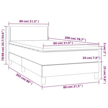 Boxspringbett mit Matratze Cappuccino-Braun 80x200cm Kunstleder