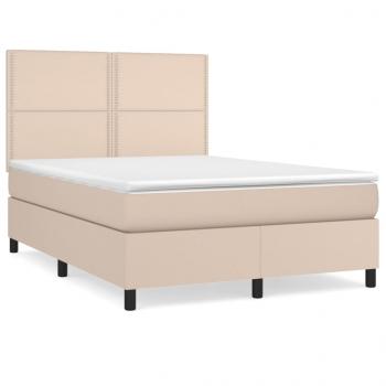 Boxspringbett Matratze Cappuccino-Braun 140x200cm Kunstleder