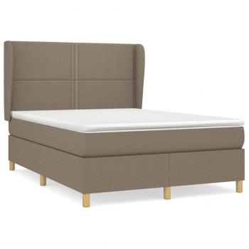 Boxspringbett mit Matratze Taupe 140x190 cm Stoff