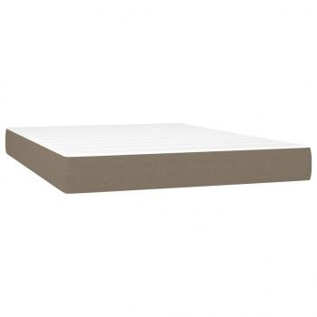 Boxspringbett mit Matratze & LED Taupe 140x190 cm Stoff