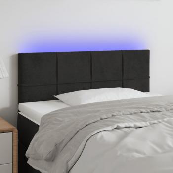 ARDEBO.de - LED Kopfteil Schwarz 80x5x78/88 cm Samt