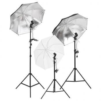 Fotostudio-Set mit Beleuchtung, Hintergrund und Reflektor