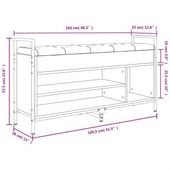 Schuhbank Räuchereiche 105,5x32x57,5 cm Holzwerkstoff